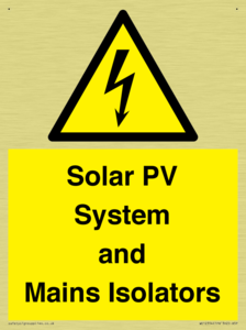 Solar PV System and Mains Isolators